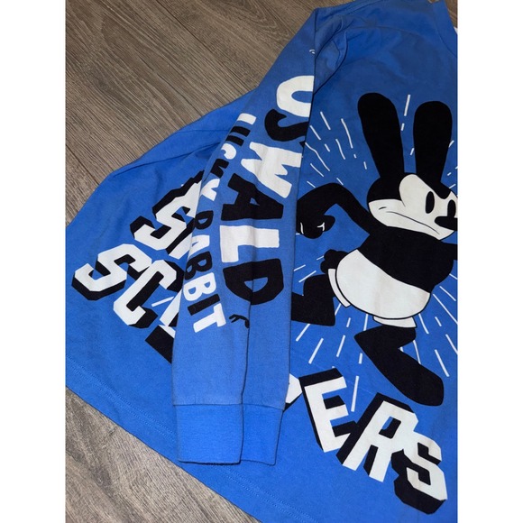 Disney Oswald The 100 anniversary Lucky Rabbit Blue shirt Graphic Tee large - Picture 4 of 5